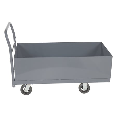 Vestil Steel Heavy Duty Deep Box Platform Truck 24x48 12in Sides 2000 Lb. Capacity, Gray DBPT-2448-12